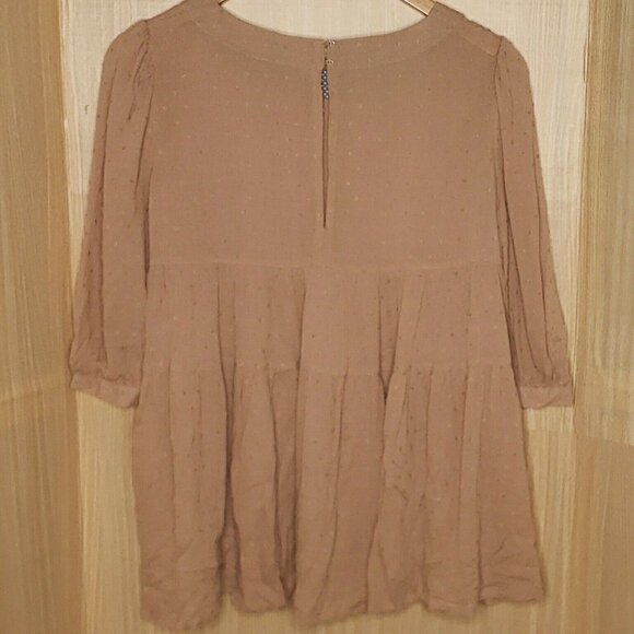 Ivy May Boho Taupe Blush Textured Oversized Top - Picture 2 of 8